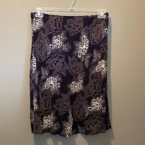 Women’s Lapis Floral Patterned Midi Skirt, Lined, Size Petite Small